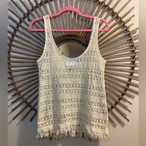 🌛✨Adorable Women’s Sanctuary Boho Crochet Tank with Fringe Detail Size M